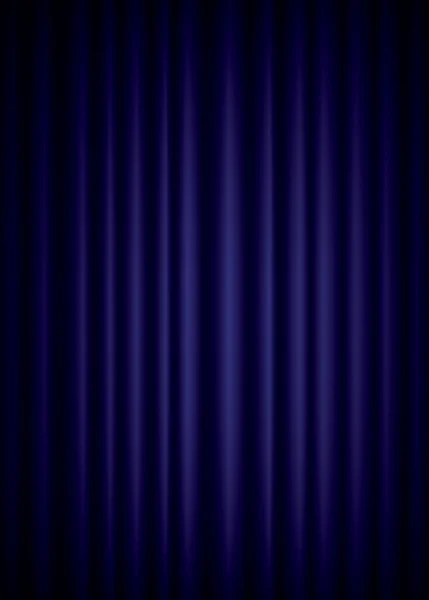 Stängd blå teater silke gardin bakgrund med våg, EPS10 — Stock vektor