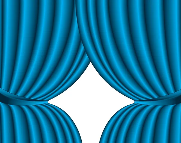 Fondo de cortina de seda de teatro azul con onda, EPS10 — Archivo Imágenes Vectoriales