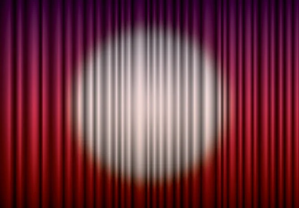 Rideau de théâtre rouge fermé avec projecteur au centre, EPS10 — Image vectorielle