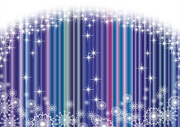 Рождественский синий занавес с снежинками, EPS10 — стоковый вектор