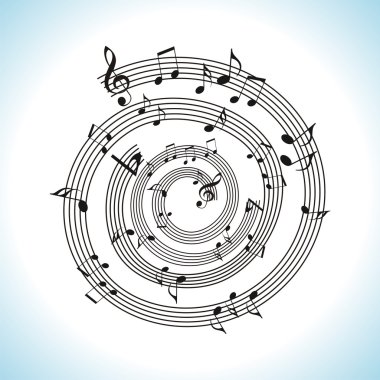 Beyaz notalı soyut müzik arkaplanı