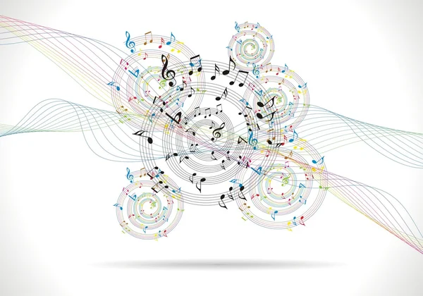 Fond de musique abstrait avec des notes musicales sur blanc — Image vectorielle