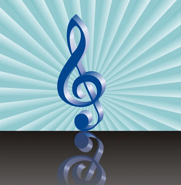 Fond musical abstrait avec clé musicale — Image vectorielle