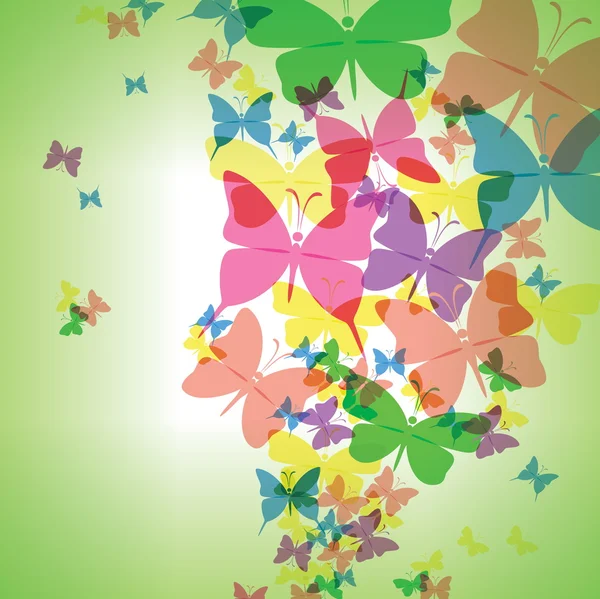 Fondo colorido con mariposa, hermoso fondo decorativo. EPS10 — Vector de stock