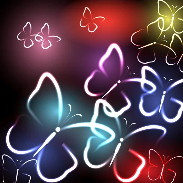 Glowing abstract background with butterfly, illustration for your design — Stock Photo, Image