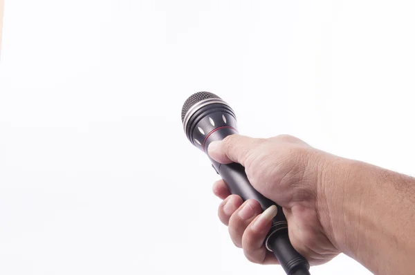 Мікрофон і руки — стокове фото