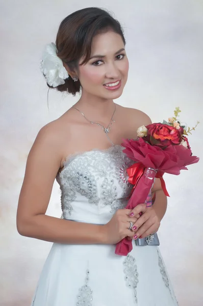 Bride With Wedding Dress — Stock Photo, Image