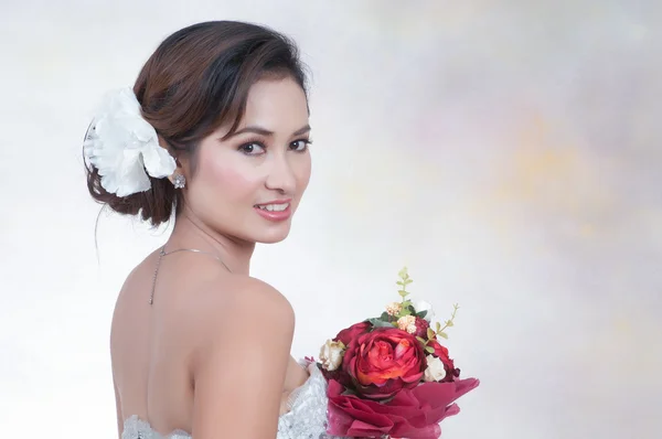 Bride With Wedding Dress — Stock Photo, Image