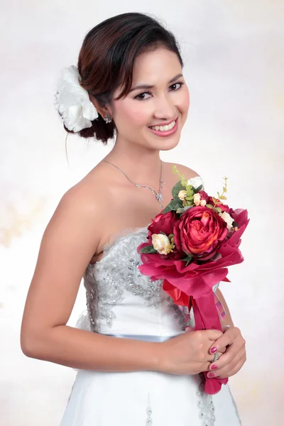 Bride With Wedding Dress — Stock Photo, Image