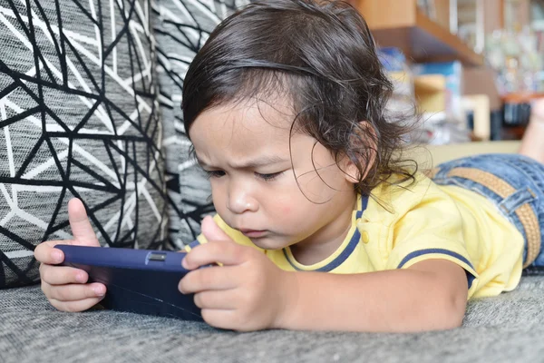 Little boy with a smartphone — Stock Photo, Image