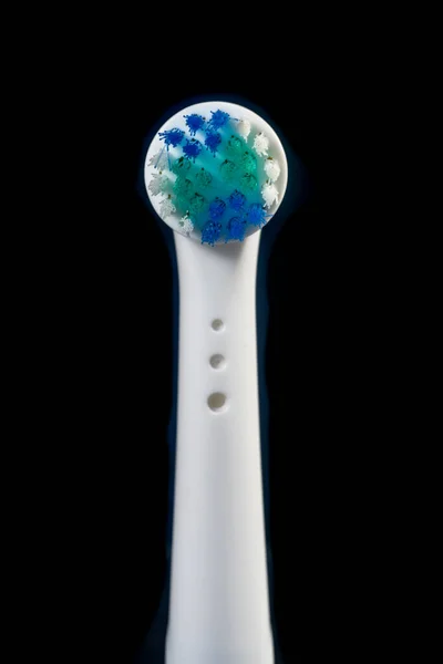 Electric Toothbrush Head Close Black Background — Stock Photo, Image