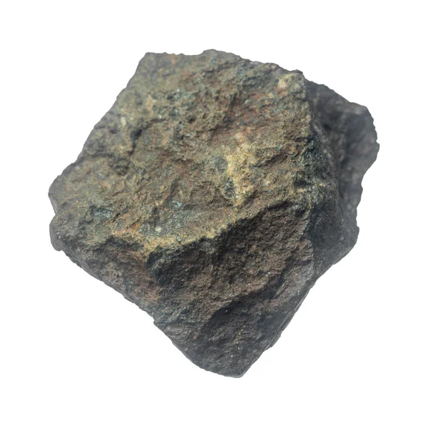 铁矿石矿物在白色背景上分离出来 铁矿石是可以经济地提取金属铁的岩石和矿物 — 图库照片