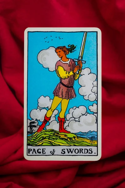 Yala Prowincja Tajlandia Czerwca 2022 Strona Mieczami Tarot Card Rider — Zdjęcie stockowe