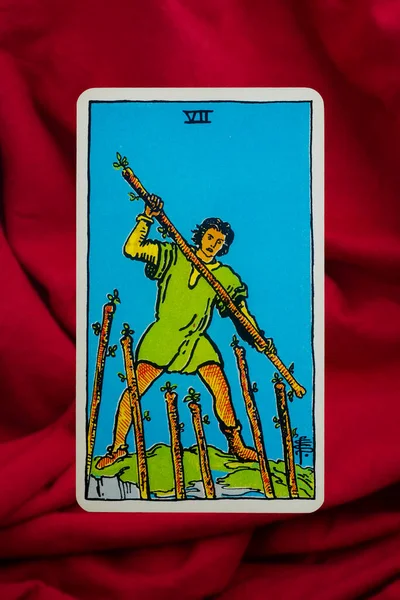 Província Yala Tailândia Junho 2022 Seven Wands Tarot Card Rider — Fotografia de Stock