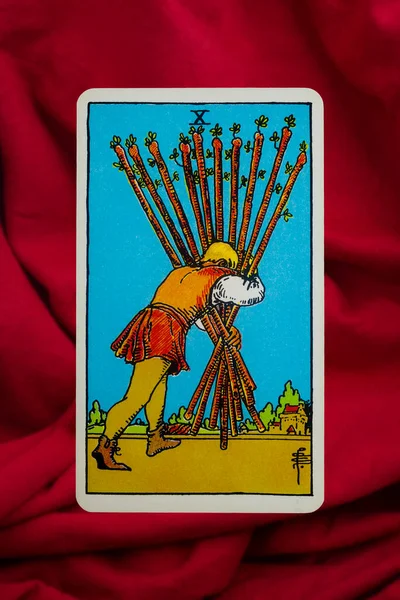 Провинция Яла Таиланд Июня 2022 Десять Колоды Wands Tarot Rider — стоковое фото