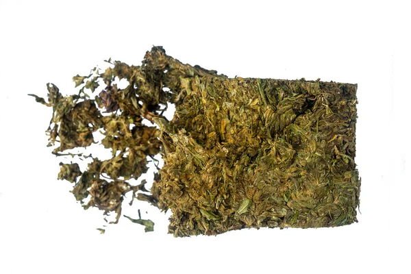 Cannabis Ricreativa Secca Isolata Sfondo Bianco Bastoncini Cannabis Essiccati — Foto Stock