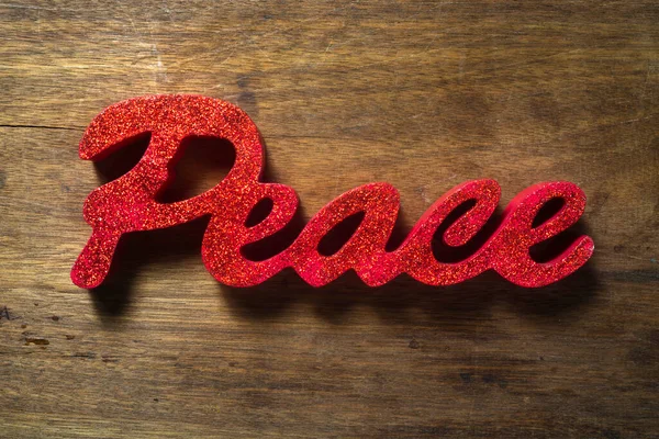 Red Peace Wooden Letters Wooden Wall Concept Happiness Peace Brotherhood — 스톡 사진