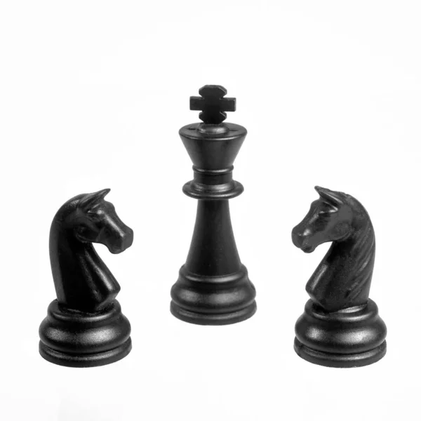 Close Chess King Knights White Background — Stock fotografie