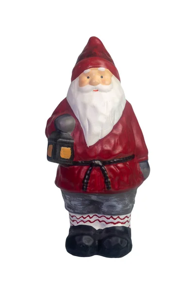 Santa Claus Figurine Isolated White Background Merry Christmas Happy New lizenzfreie Stockfotos