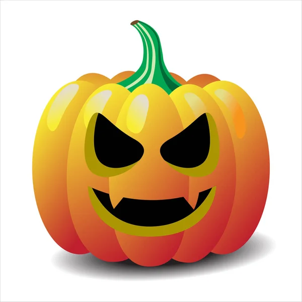Halloween Pumpkin White Background Orange Pumpkin Holiday Halloween Vector Illustration — Stock Vector