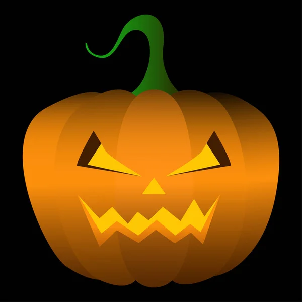 Vector Pumpkins Isolated Black Background Pumpkin Holiday Halloween Vector Illustration — Stock Vector