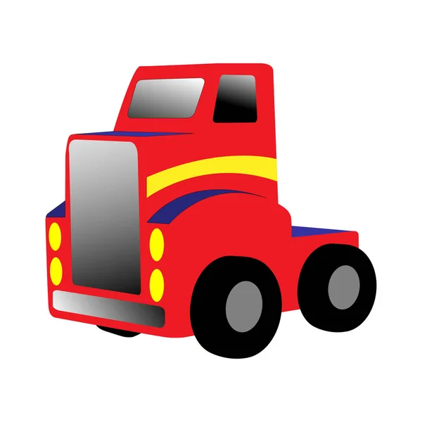 Camion Jouet Bois Sur Fond Blanc Illustration Vectorielle — Image vectorielle