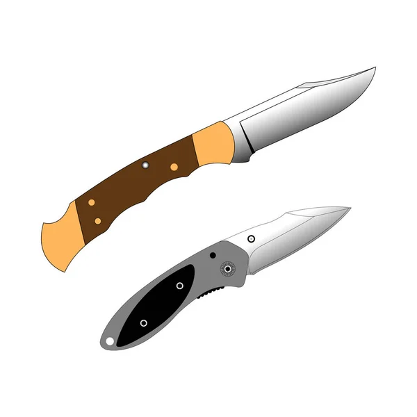 Folding Knife White Background Vector Illustration — Stock Vector