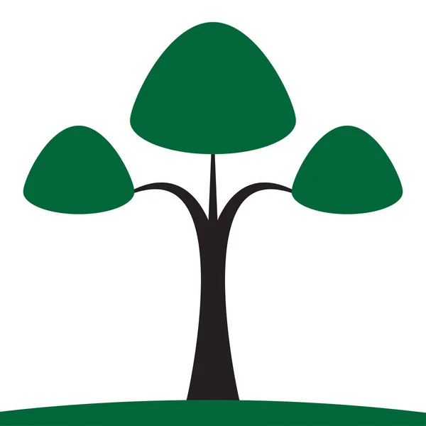 Yeşil Ağaç Çizimi Doğal Vektör Çizimi — Stok Vektör