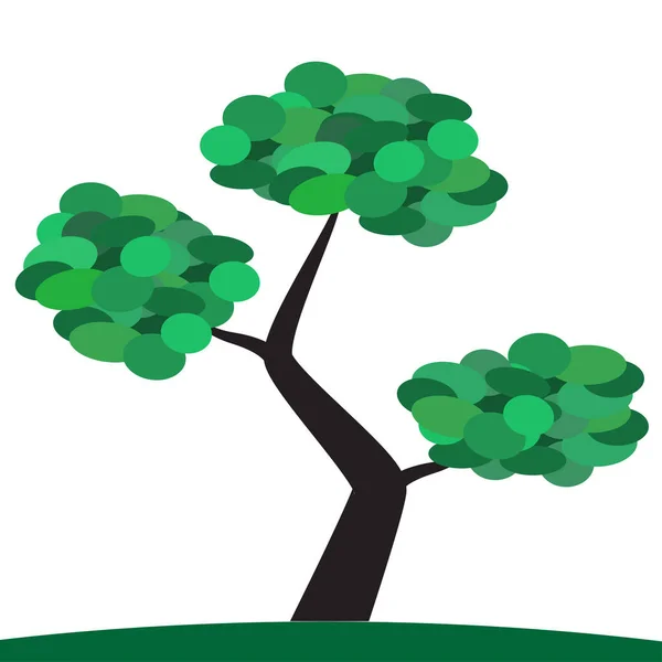 Yeşil Ağaç Çizimi Doğal Vektör Çizimi — Stok Vektör