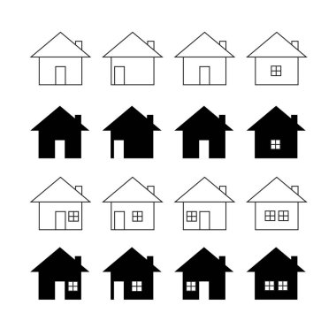 ev simgesi beyaz arkaplanda izole edildi. Vektör illüstrasyon sembolü.