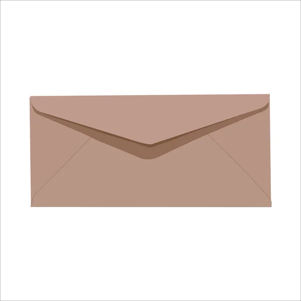 Brown Envelope Documento Sobre Fundo Branco Vetor Ilustração —  Vetores de Stock
