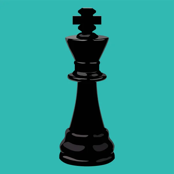 Šachy Black King Znamení Izolované Zeleném Pozadí Vektorová Ilustrace — Stockový vektor