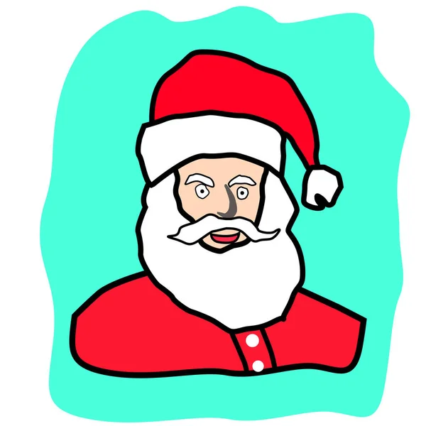 Visage Père Noël Joyeux Père Noël Joyeux Noël Illustration Vectorielle — Image vectorielle
