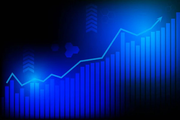 График Инвестиционной Торговли Фондовом Рынке Синем Фоне Векторная Иллюстрация — стоковый вектор