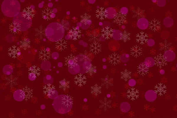 Snowflakes Red Background Merry Christmas Happy New Year Design Vector — Stock Vector