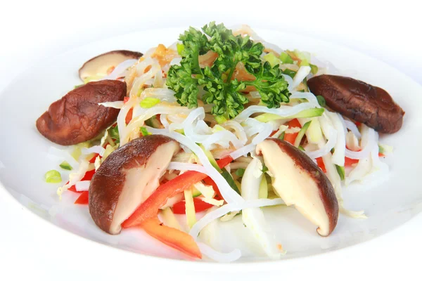 Ázsiai saláta szolgált a lemez — Stock Fotó