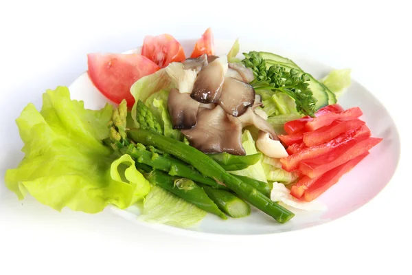 Salada com cogumelos e espargos — Fotografia de Stock