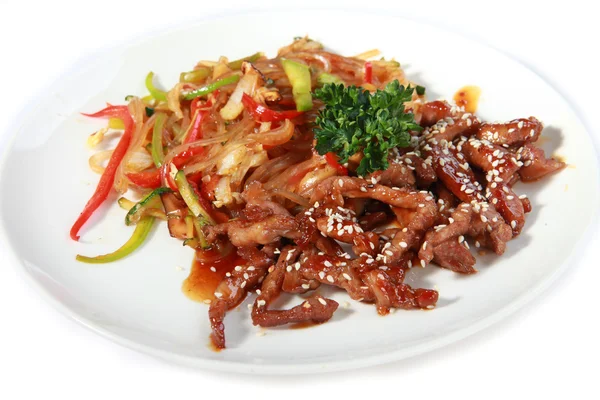 Comida asiática. Carne , — Fotografia de Stock