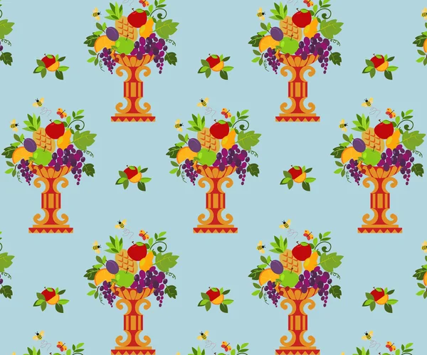 Florero color frutas sin costura (fondo de pantalla ) — Archivo Imágenes Vectoriales
