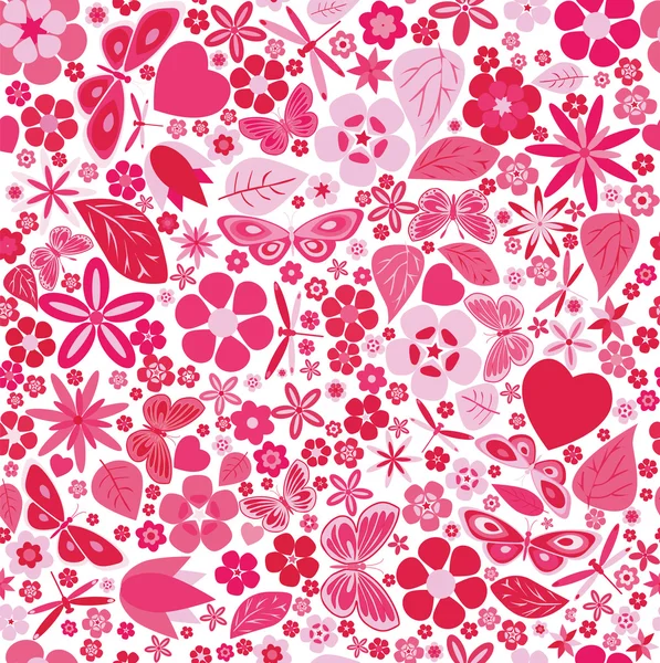 Fleurs et papillons motif coloré — Image vectorielle