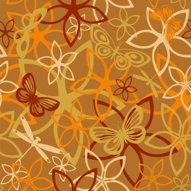 çiçek kelebek arka plan, kesintisiz