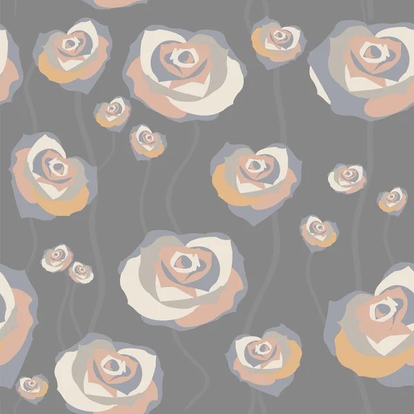 Floral roos achtergrond, naadloze — Stockvector