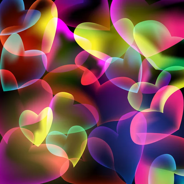 Burbujas corazones fondo abstracto — Vector de stock