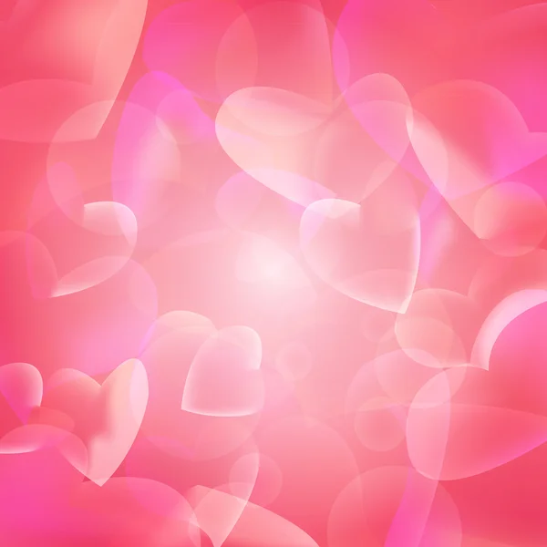 Pink hearts bubbles abstract background — Stock Vector