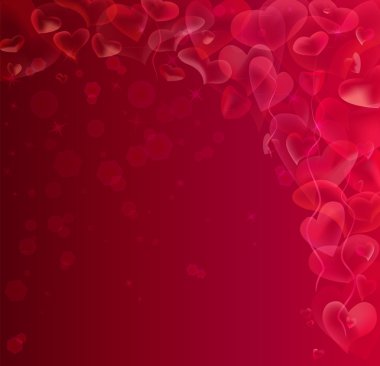 arka plan kırmızı kalpler kabarcıklar soyut