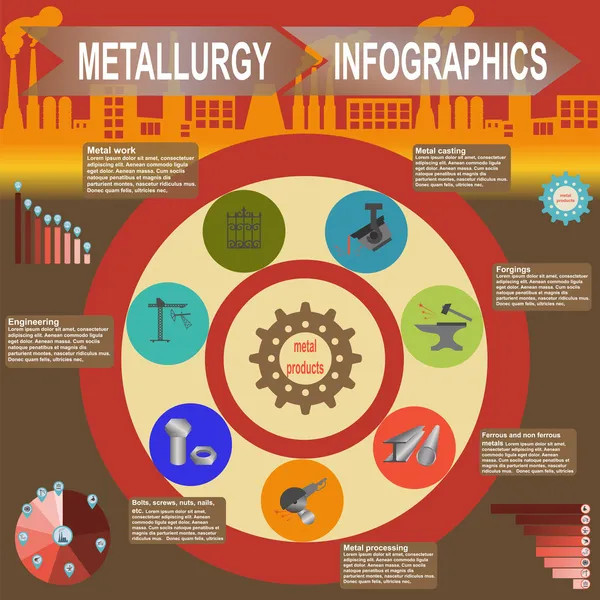 Metallurgical industry info graphics — Stock Vector