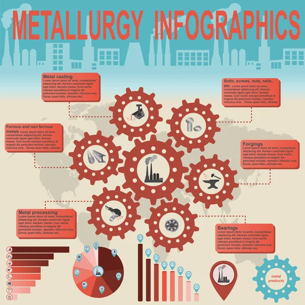 Przemysł metalurgiczny informacji graficznych — Wektor stockowy