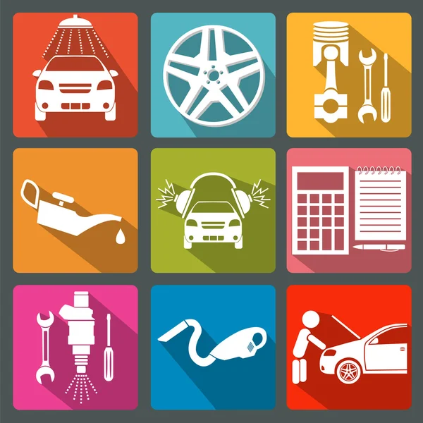 Set of car service icons — Stock Vector