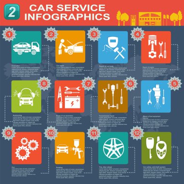 Araba Servisi, tamir infographics