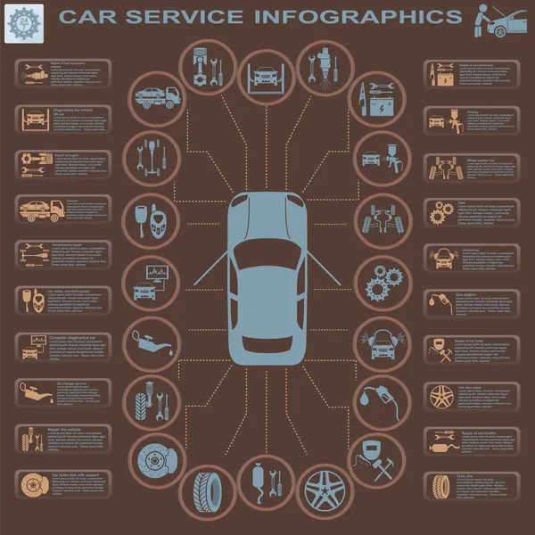 Service de voiture, réparation Infographies — Image vectorielle